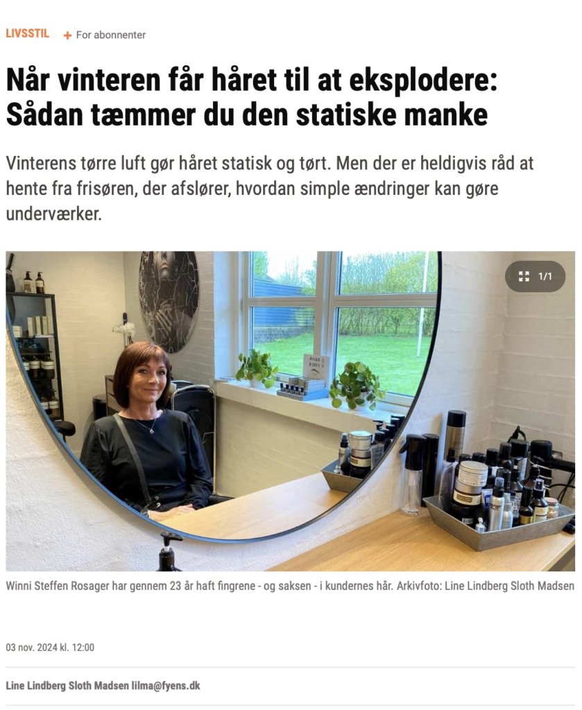 Artikel om Hair by Winni i Fyens Stiftstidende